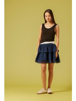 Nisan Triko Kontrast Biye Detaylı T-Shırt