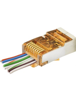 MiraLive CAT6E Ez RJ45 Metal Konnektör 100 Adet Plastik Kutu - Turuncu ND2421