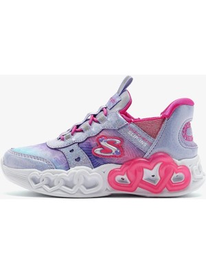 Skechers Infinite Heart Lights Eternal Shimmer Kids Sneaker Cırt Cırtlı Işıklı Çocuk Ayakkabısı Mor