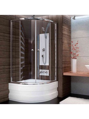 Sırduş 90X90 Sır-Lüks Oval Mini Küvet Üstü Duşakabin