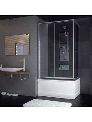 Sırduş 140X80 Sır-Lüks Düz Küvet Üstü Duşakabin Slk-11