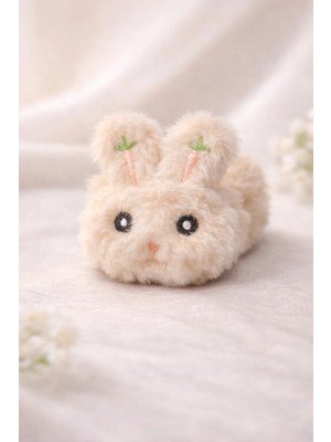 Nati Co Sevimli Bej Rengi Peluş Tavşan Çocuk Lastik Toka