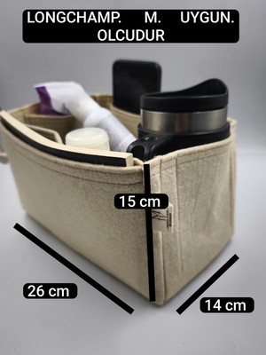 Marjinal W Club Tek Suluklu  Long...  M  Canta Icın Duzenleyıcı Bej Renk  26 x 15 x 14  Olculu  ( Uzunluk x Yukseklık x Genıslık )