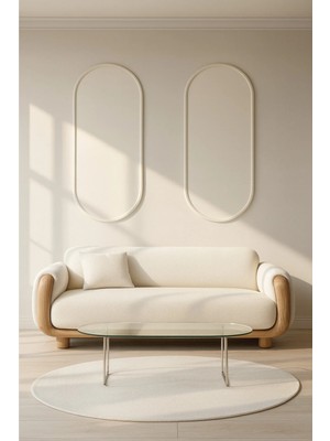 Diecor Modern Dekoratif Oval Ahşap Duvar Paneli Seti – Kendin Yap Modern Çerçeve Kiti