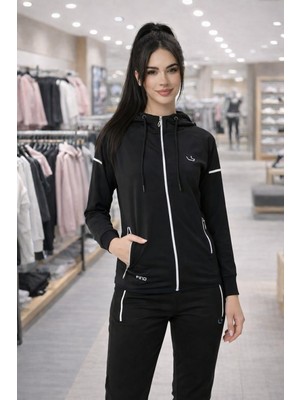 Zeyra Light Yeni Sezon Dalgıç Kumaş Kapüşonlu Kadın Eşofman Takımı
