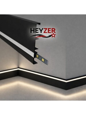 Heyzer Düz Süpürgelik LED Profili (3 Metre) – Alüminyum