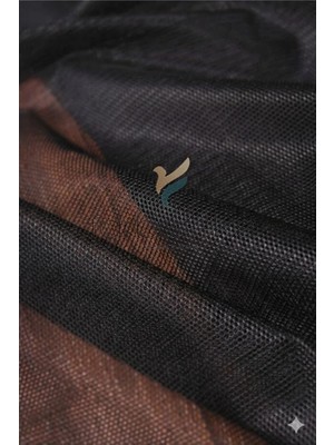 Farbateks Siyah Sade Düz Grek Eteği Kurşunlu 3kat Pilei Tül Perde