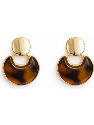 Angelovia Leopar Desenli Kadın Çelik Küpe