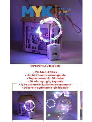 20’li Peri LED Işık Seti – 1 Metre x 20 Adet Ayrı Güç Kaynaklı, Iç ve Dış Mekân Dekoratif LED Aydınlatma | Myk Hediye ve Sanat Atölyesi