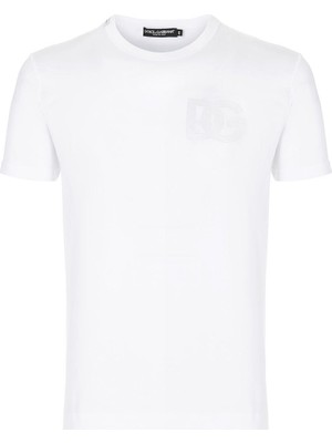 Dolce & Gabbana Cotton T‑shirt – Dg Logo Örgü Işlemeli