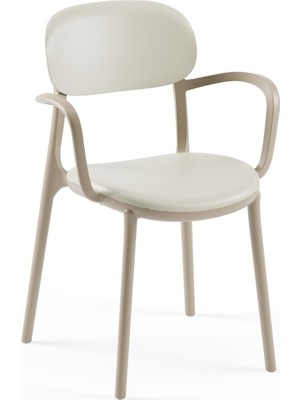 Tilia Ali Polipropilen Kollu Sandalye Kum Beji Bej - Bahçe, Balkon, Dış Mekan, Kafe, Restoran İçin