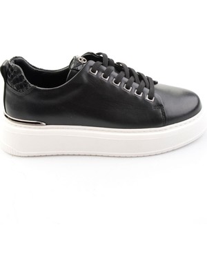 Bambi Siyah Hakiki Deri Erkek Sneaker E01398070943