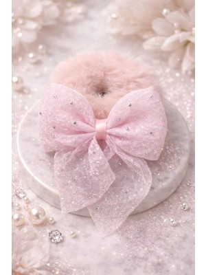 Nati Co Işıltılı Fiyonklu Peluş Tüylü Saç Tokası |  (1 Adet)