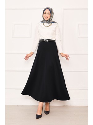 MDS Mevlana Scuba Tesettür Etek Siyah