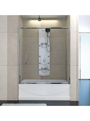 Sırduş 131X140 Sır-Lüks Düz Küvet Üstü Duşakabin Slk-9