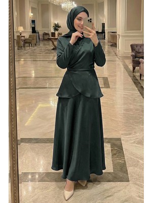 inStyle Ispanyol Kol Haki Saten Takım