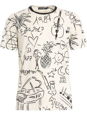 Dolce & Gabbana Graphic Print Cotton T-Shirt