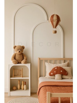 Diecor Modern Dekoratif Oval Ahşap Duvar Paneli Seti – Montaja Hazır Kendin Yap Boyanabilir Mdf Kiti