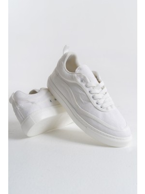 Zerenyus ZRC625 - Keten Bağcıklı Erkek Spor Ayakkabı Beyaz