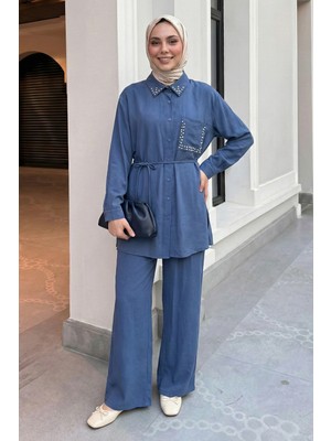 inStyle Inci Taşlı Indigo Modal Takım