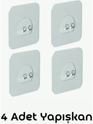 Banio Home - Güçlü Kendinden Yapışkanlı Kancalar Köşe Rafı Banyo Rafı, Duş Rafı Kancası, Su Geçirmez Askı 4 Adet