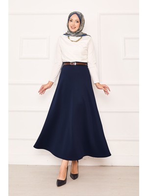 MDS Mevlana Scuba Tesettür Etek Lacivert