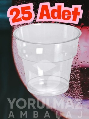 Yorulmaz Ambalaj 🥤 180 cc Kristal Plastik Bardak 25’li – Şeffaf Sert ve Dayanıklı Sunum Bardağı ✨