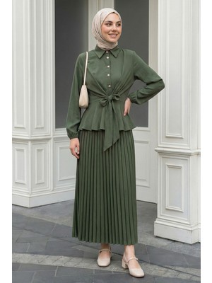 inStyle Eteği Piliseli Haki Takım