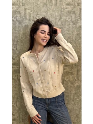 Leilaa Kalp Nakışlı Hırka