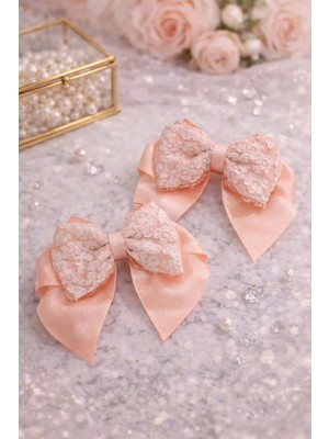 Nati Co Minimal Dantelli Fiyonk Pens Toka Seti (2'li) (7 Cm)