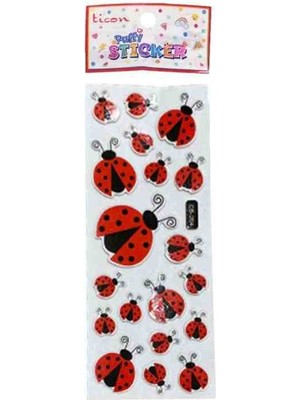 Ticon Sticker Puffy Kabartma Etiket 348899 Uğur Böceği