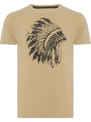 Tead T-Shirt Bej Erkek T-Shirt RFTEAD22-091