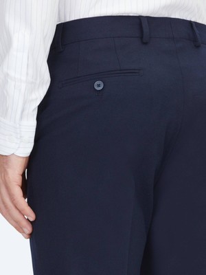 Kip Lacivert Düz Dokuma Fitted Fit Klasik Pantolon