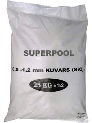 Superpool 0,5-0,1 Kuvars Kumu 25KG Beyaz Renkli Filtre Temizleme Malzemesi Dayanıklı Tasarım
