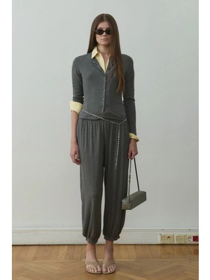 Suud Collection Füme Cosie Şalvar Dökümlü Pantolon