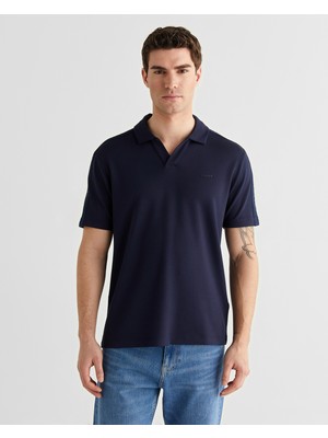 Gant Erkek Lacivert Regular Fit Şerit Detaylı Polo Yaka T-Shirt 2426128T.433