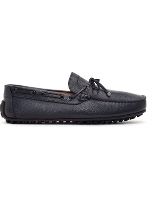 Derimod Erkek Lacivert Püsküllü Deri Loafer 26SFD7548FT