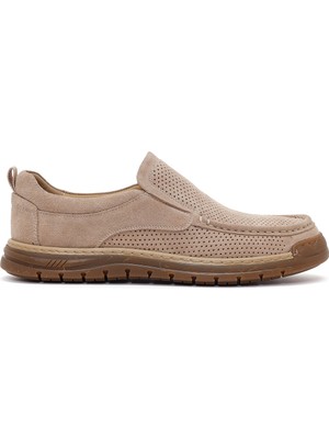Derimod Erkek Bej Süet Deri Casual Loafer 26SFD693110