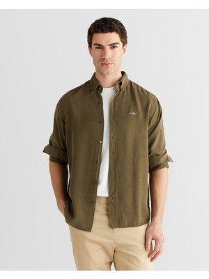 Gant Erkek Yeşil Regular Fit Düğmeli Yaka Gömlek 3825118T.301