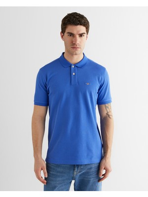 Gant Erkek Mavi Regular Fit Logolu Polo Yaka T-Shirt 2210.417