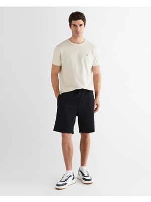 Gant Erkek Siyah Regular Fit Logolu Şort 2825165T.5