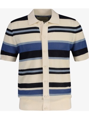 Gant Erkek Mavi Regular Fit Çizgili Kazak 8040251.442