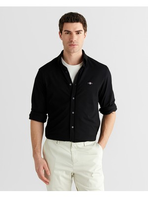 Gant Erkek Siyah Regular Fit Gömlek Yaka Gömlek 3825148T.5