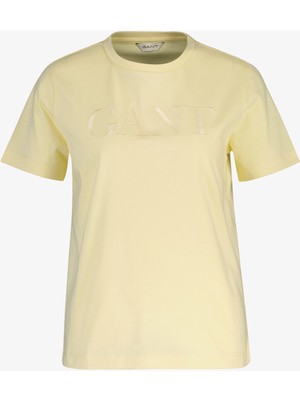 Gant Kadın Sarı Bisiklet Yaka Regular Fit T-Shirt 4200502.713