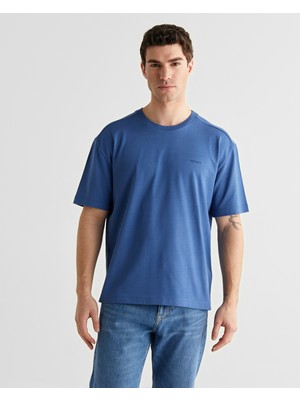 Gant Erkek Mavi Baskılı Kısa Kollu T-Shirt 2326132T.442