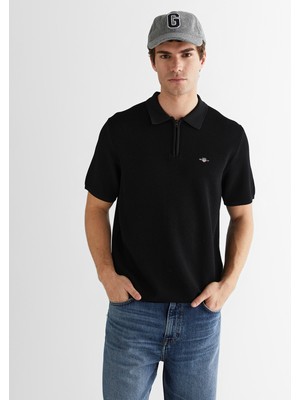 Gant Erkek Siyah Standart Fit Polo Yaka Triko 8925355T.5