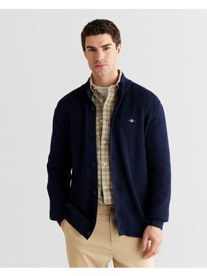 Gant Erkek Lacivert Regular Fit Düğmeli Hırka 8925365T.433