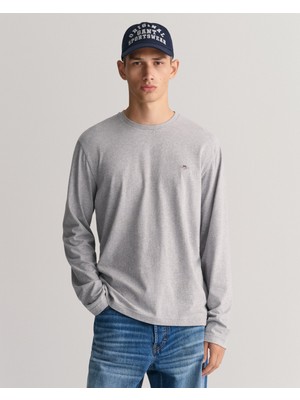 Gant Erkek Gri Regular Fit Bisiklet Yaka Uzun Kollu T-Shirt 2004049.93