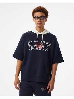 Gant Erkek Lacivert Kapüşonlu T-Shirt 2525156T.433
