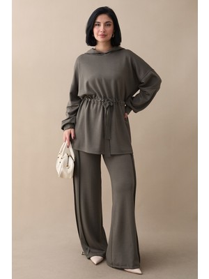 inStyle Beli Büzgülü Haki Ikili Takım
